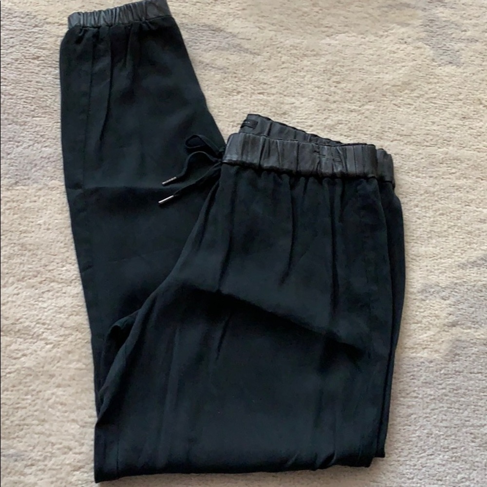 Sold collection black jogger with leather trim